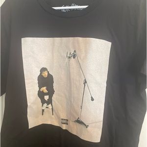 A large, black and white image Jack Harlow T-shirt.